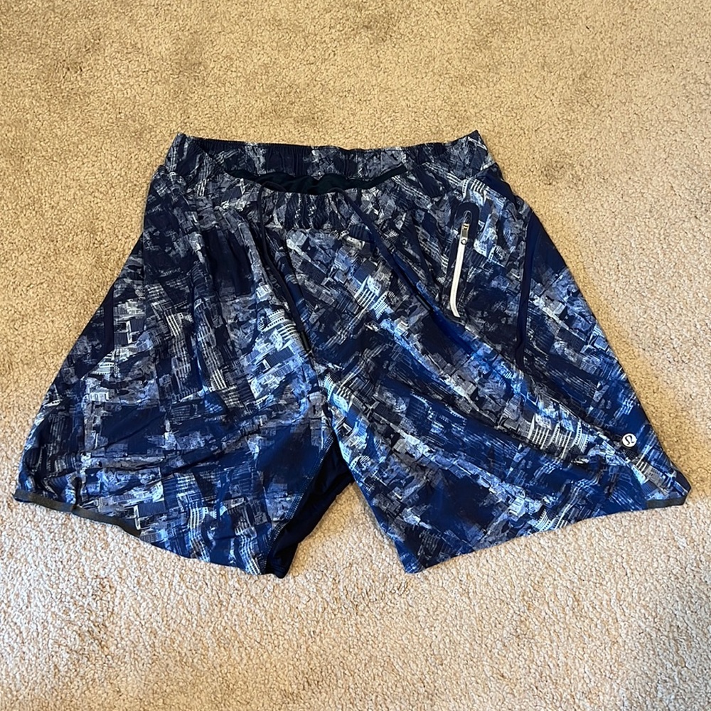 Blue lululemon shorts with liner Sz Large